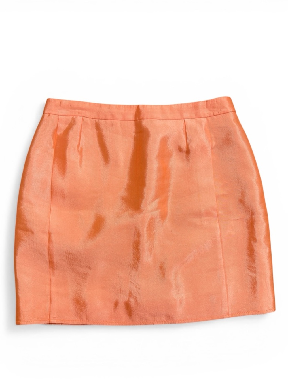 Balenciaga 2011 Liquid Silk Mini Skirt | High-Shine Tangerine | size 38 or 4